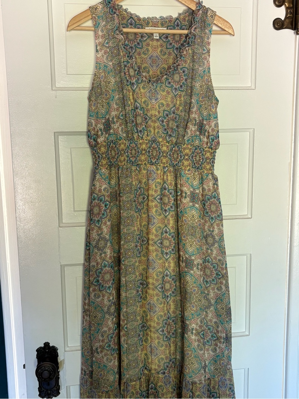 Liverpool Paisley Maxi Dress in Teal and Mustard